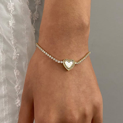 Quiet European and American stainless steel love full diamond bracelet high-end sense bracelet titanium steel hand jewelry cross-border jewelry