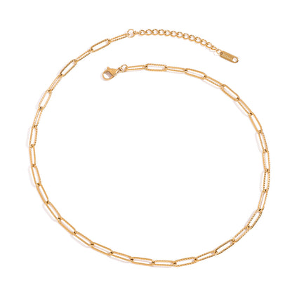 Jingqiao design style European and American modern classic 18K gold stainless steel crosshair cross chain necklace, stainless steel jewelry