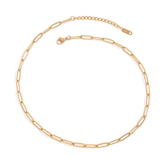 Jingqiao design style European and American modern classic 18K gold stainless steel crosshair cross chain necklace, stainless steel jewelry