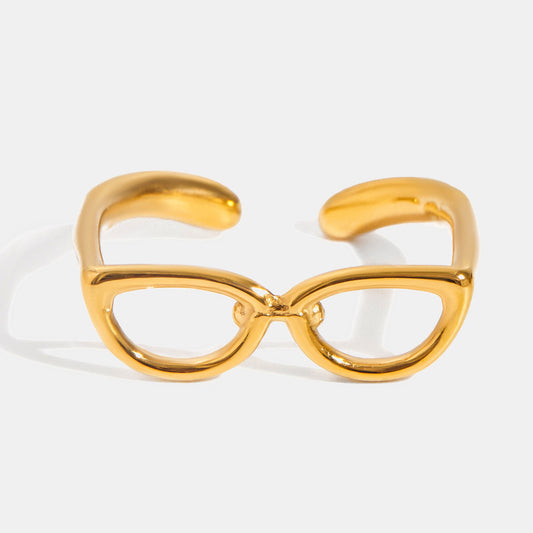 Quiet design vacation style 18K gold stainless steel sunglasses adjustable stainless steel opening ring jewelry wholesale
