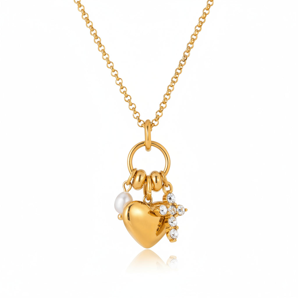 Cross Heart Pendant Necklace