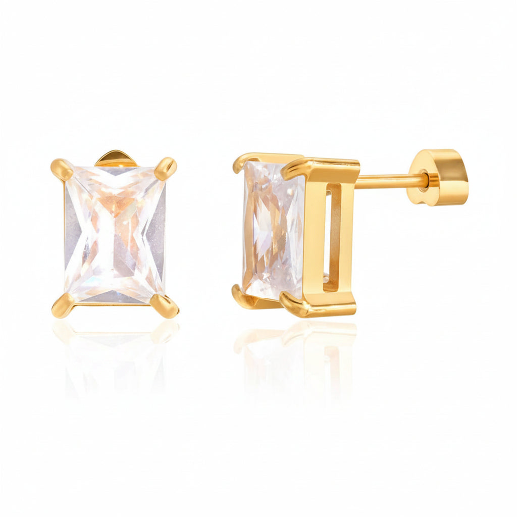 White Gold Stud Earrings