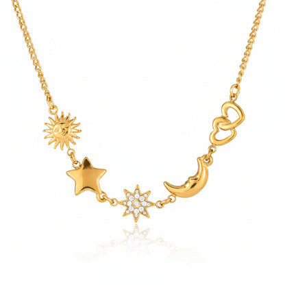 Sun Star Moon Necklace
