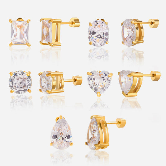 White Gold Stud Earrings