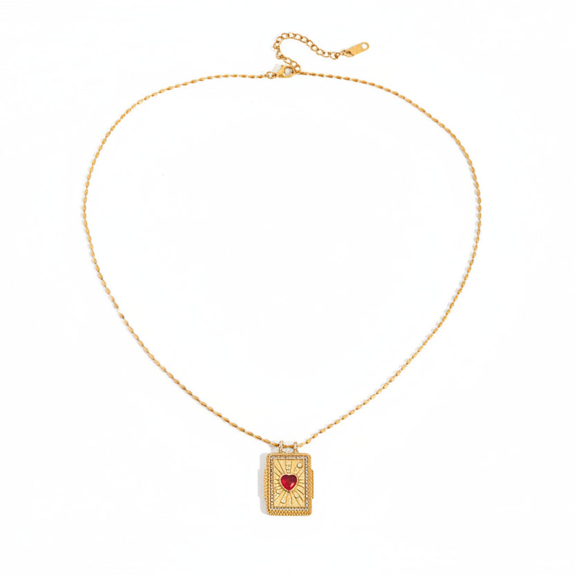Red Heart Pendant Necklace