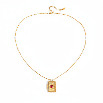 Red Heart Pendant Necklace