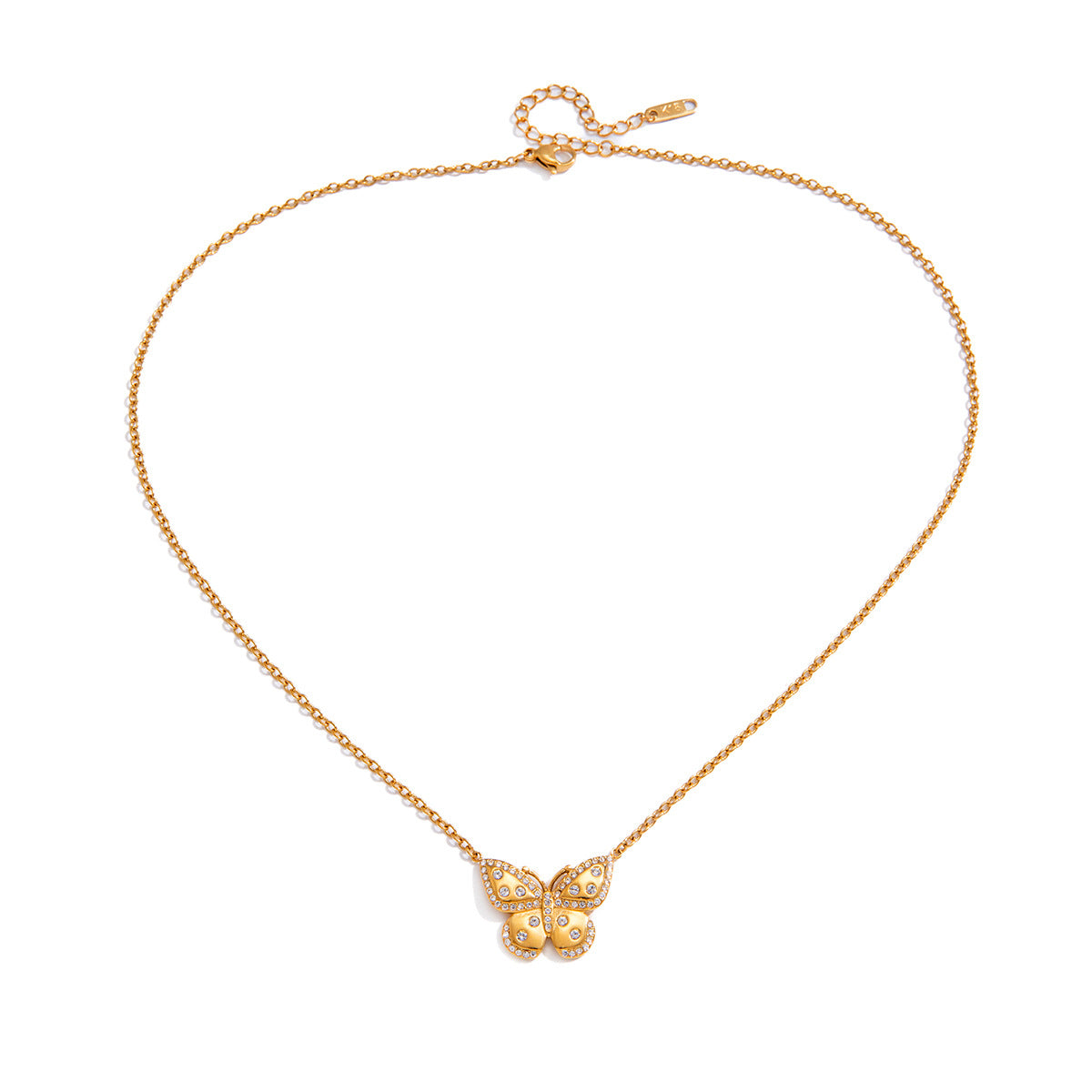 Rhinestone Butterfly Necklace