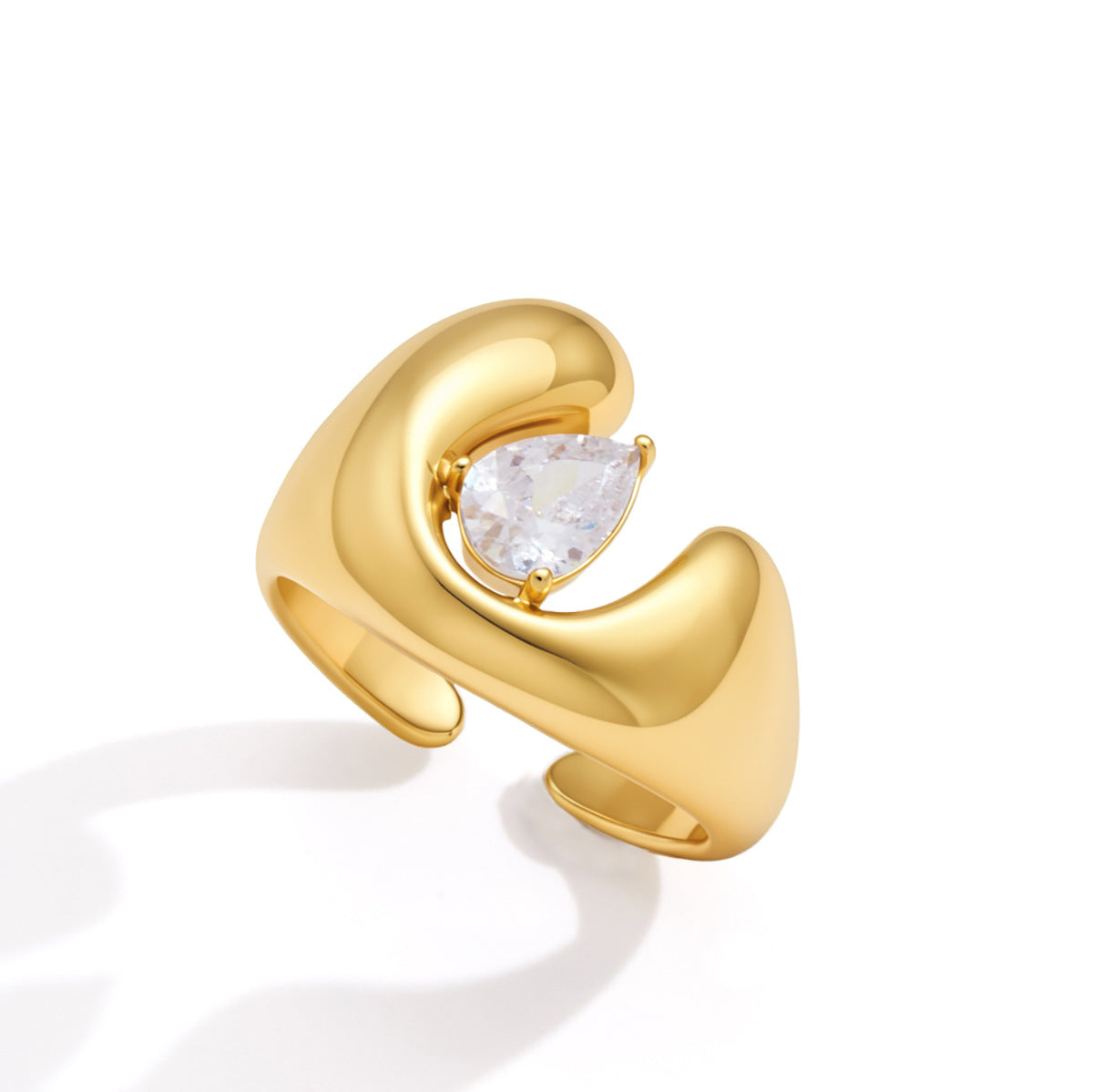 Jingqiao stainless steel 18k gold zircon ring, titanium steel color-resistant hand accessory, niche high-end jewelry, cross-border wholesale