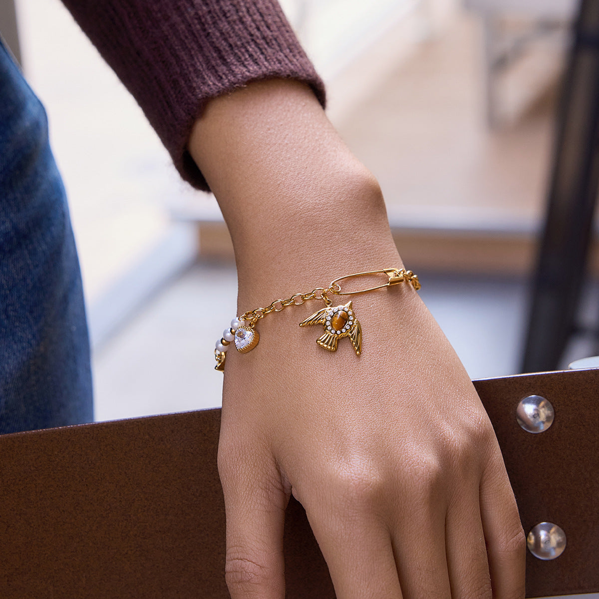 Stone Bird Bracelet