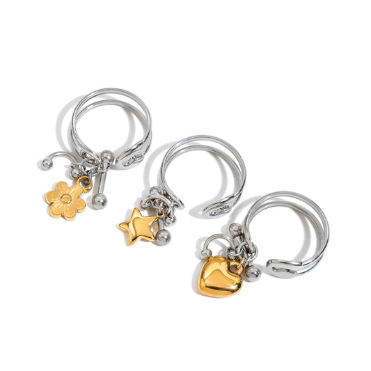 Piercing Gold And Silver Ring