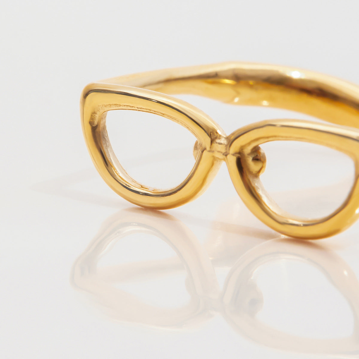 Quiet design vacation style 18K gold stainless steel sunglasses adjustable stainless steel opening ring jewelry wholesale