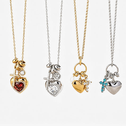 Cross Heart Pendant Necklace