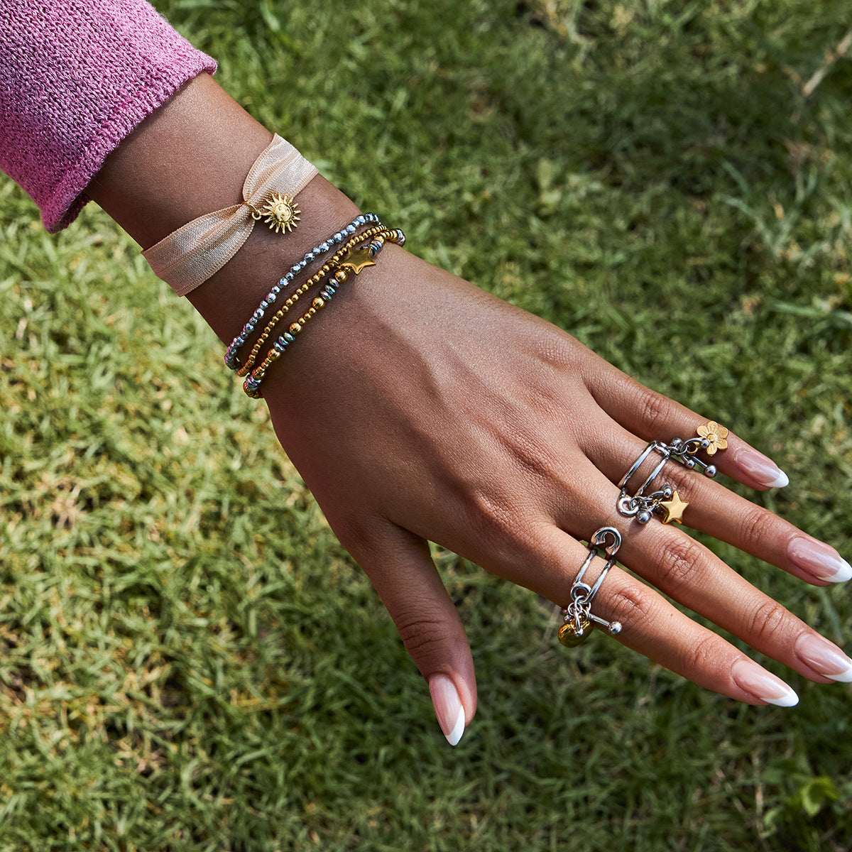 Piercing Gold And Silver Ring