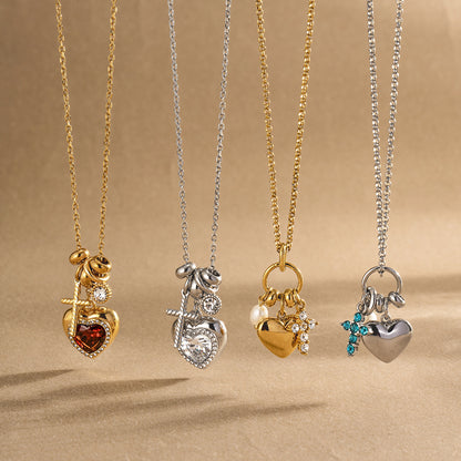 Cross Heart Pendant Necklace