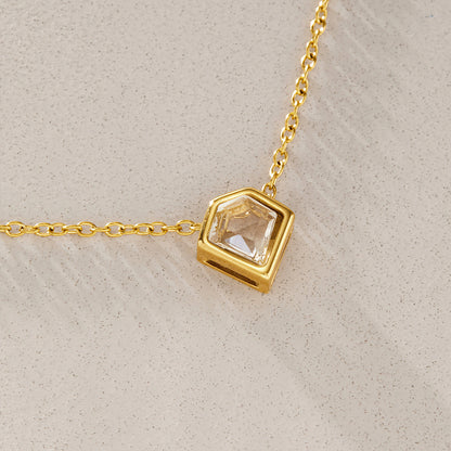 Jingqiao titanium steel necklace, light luxury niche collarbone chain zircon pendant, O-shaped stainless steel necklace for women, European and American cross-border accessories