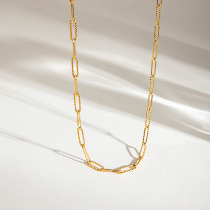 Jingqiao design style European and American modern classic 18K gold stainless steel crosshair cross chain necklace, stainless steel jewelry