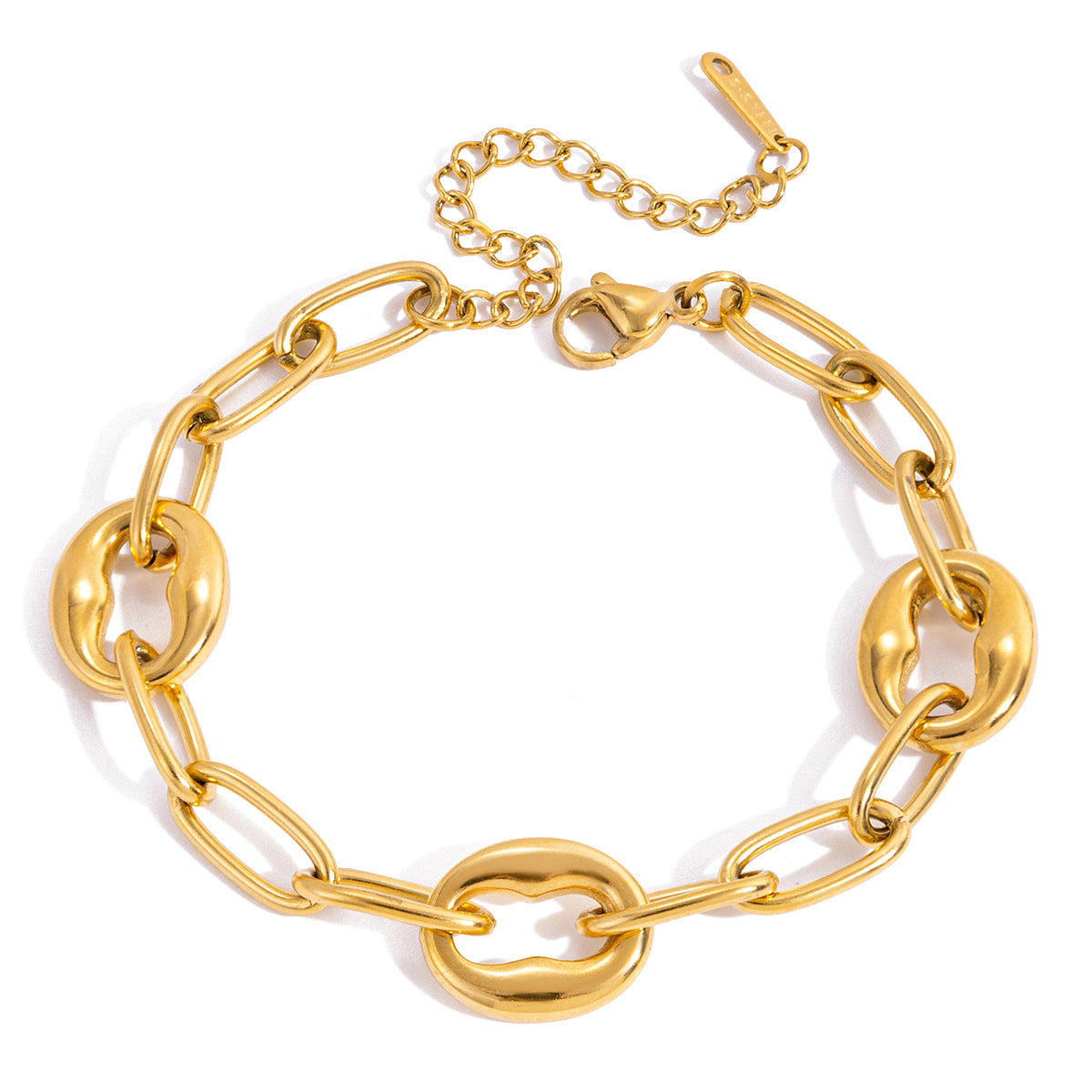 Jingqiao Design Sense - Modern Minimalist 18K Gold Stainless Steel O-Shaped Basic Chain Stainless Steel Bracelet Jewelry Wholesale
