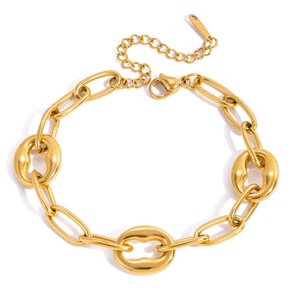 Jingqiao Design Sense - Modern Minimalist 18K Gold Stainless Steel O-Shaped Basic Chain Stainless Steel Bracelet Jewelry Wholesale