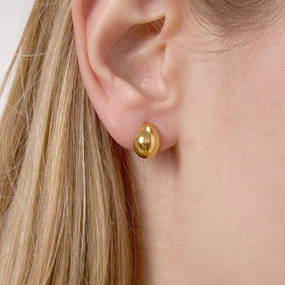 Jingqiao European and American stainless steel waterdrop earrings, 18k gold earrings that don't fade, titanium steel accessories, high-end cross-border feel