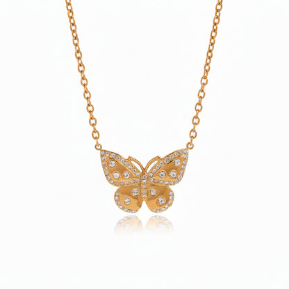 Rhinestone Butterfly Necklace
