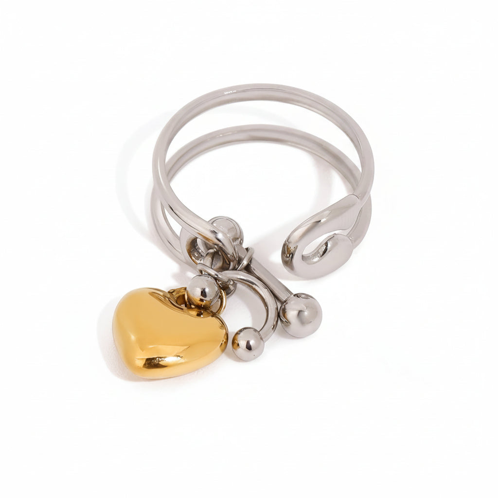 Piercing Gold And Silver Ring