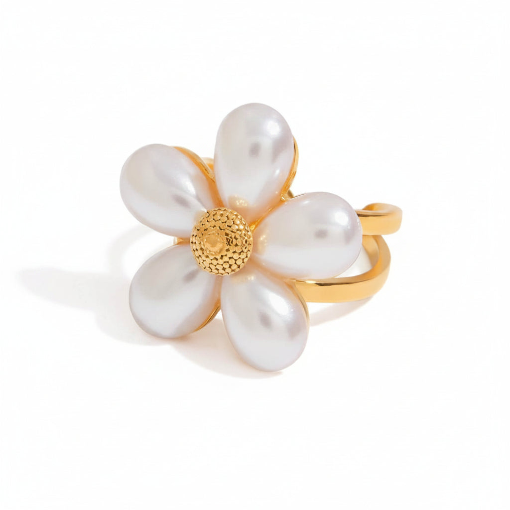 Pearl Petal Ring, Earrings