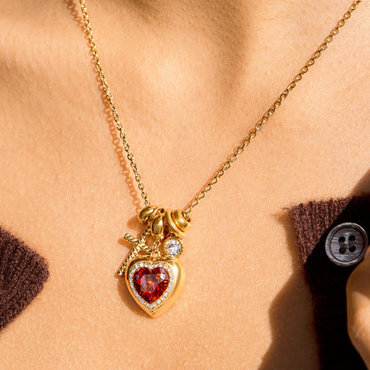Cross Heart Pendant Necklace