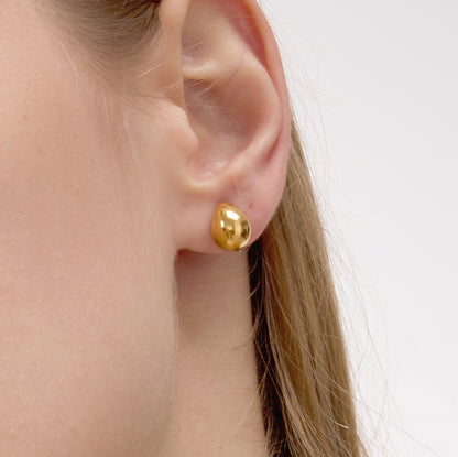 Jingqiao European and American stainless steel waterdrop earrings, 18k gold earrings that don't fade, titanium steel accessories, high-end cross-border feel