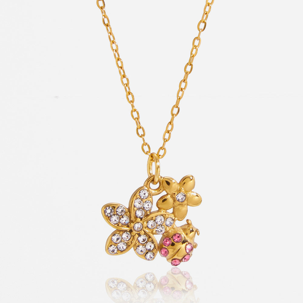 Ladybug Flower Necklace