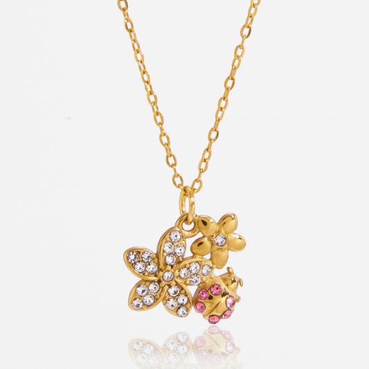 Ladybug Flower Necklace