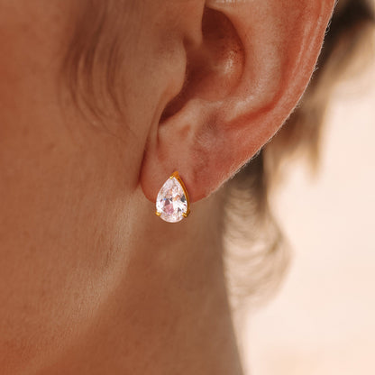 White Gold Stud Earrings