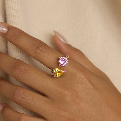 Jingqiao sweet feng shui-drop zircon titanium steel ring that doesn't fade, niche and high-end stainless steel cross-border jewelry for women
