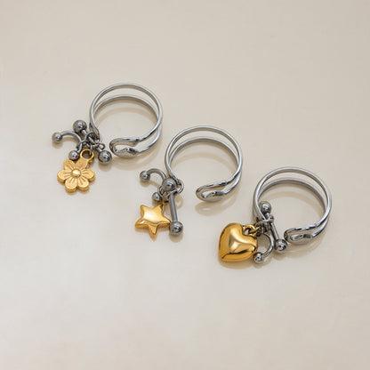 Piercing Gold And Silver Ring