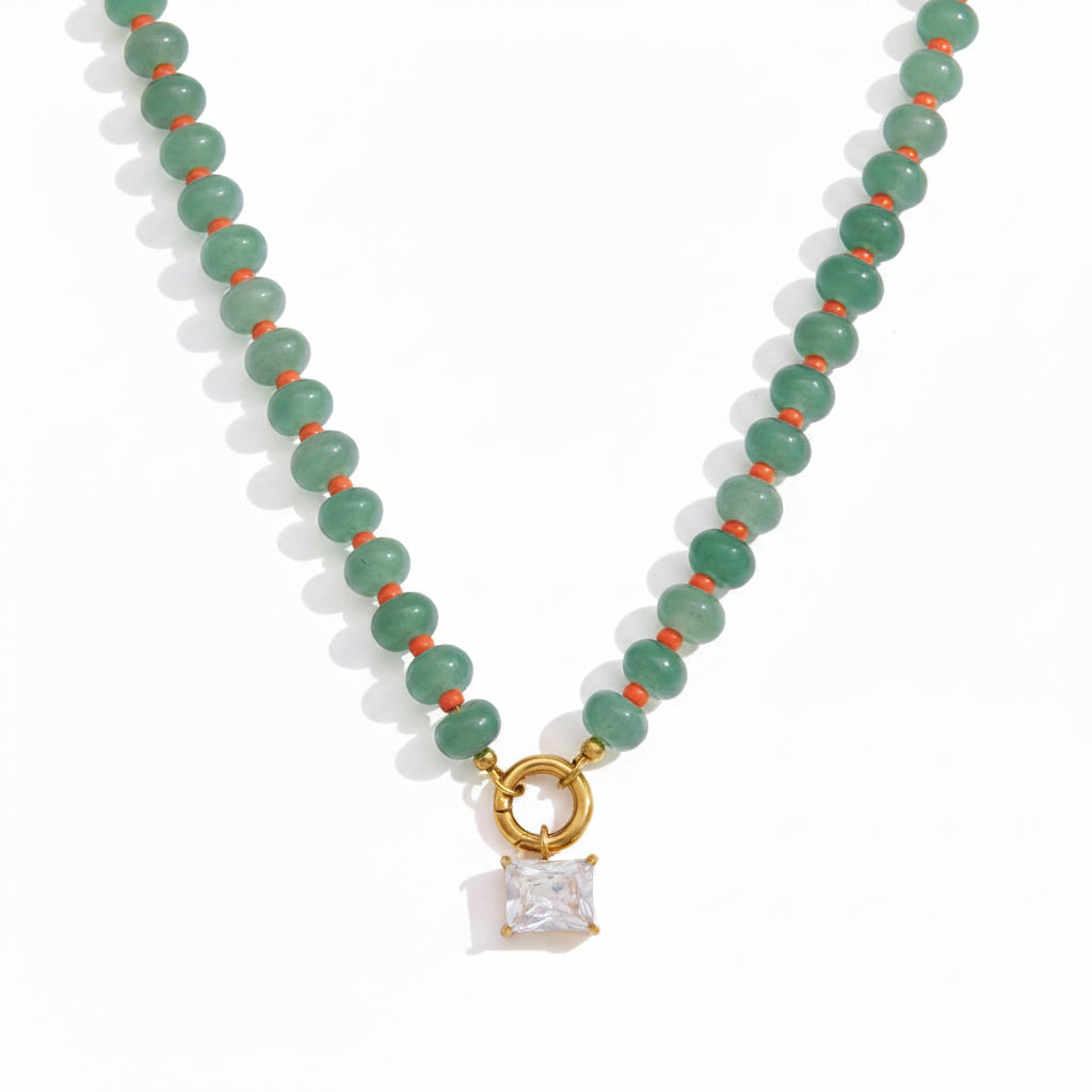 Natural Stone Crystal Necklace