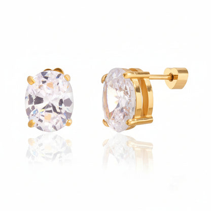 White Gold Stud Earrings