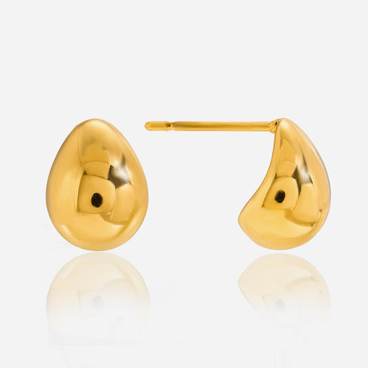 Jingqiao European and American stainless steel waterdrop earrings, 18k gold earrings that don't fade, titanium steel accessories, high-end cross-border feel
