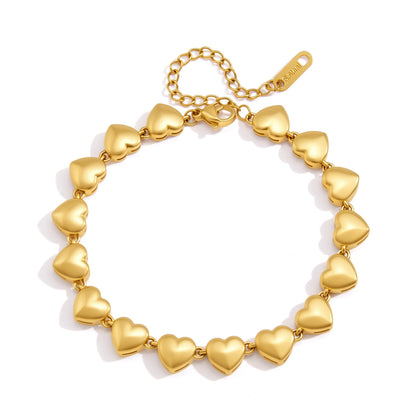 Jingqiao European and American stainless steel heart bracelet, light luxury niche hand accessory, high-end layered cross-border popular accessories, wholesale