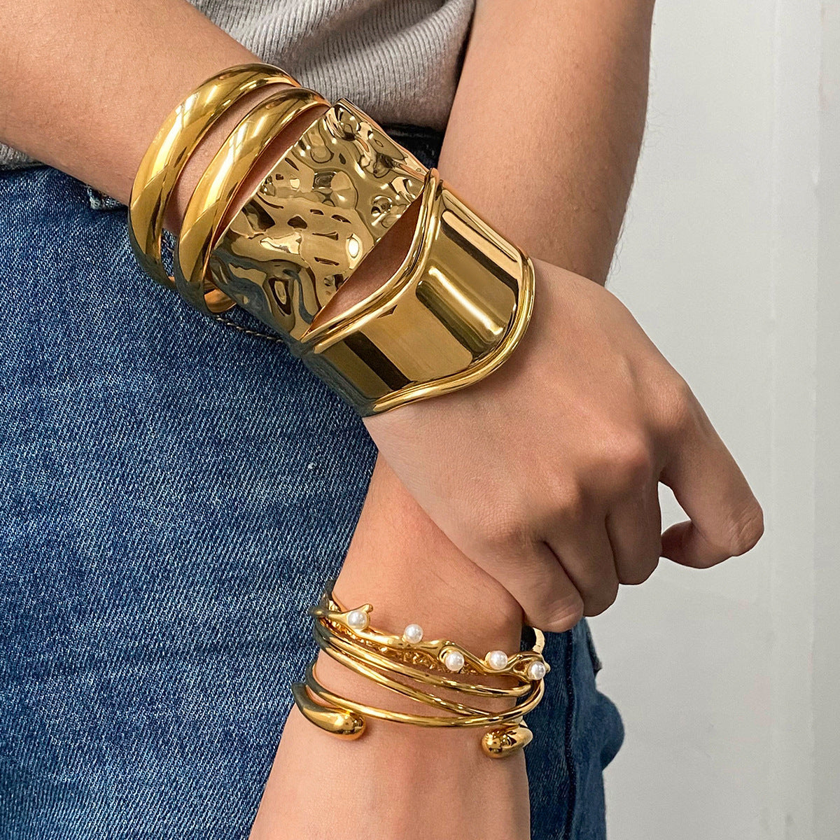 Gold Open Bracelet