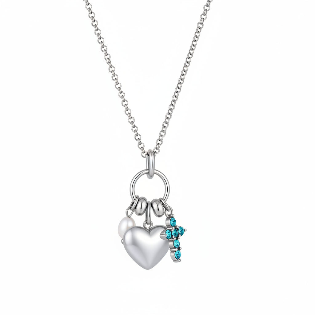 Cross Heart Pendant Necklace