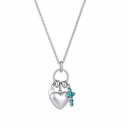 Cross Heart Pendant Necklace