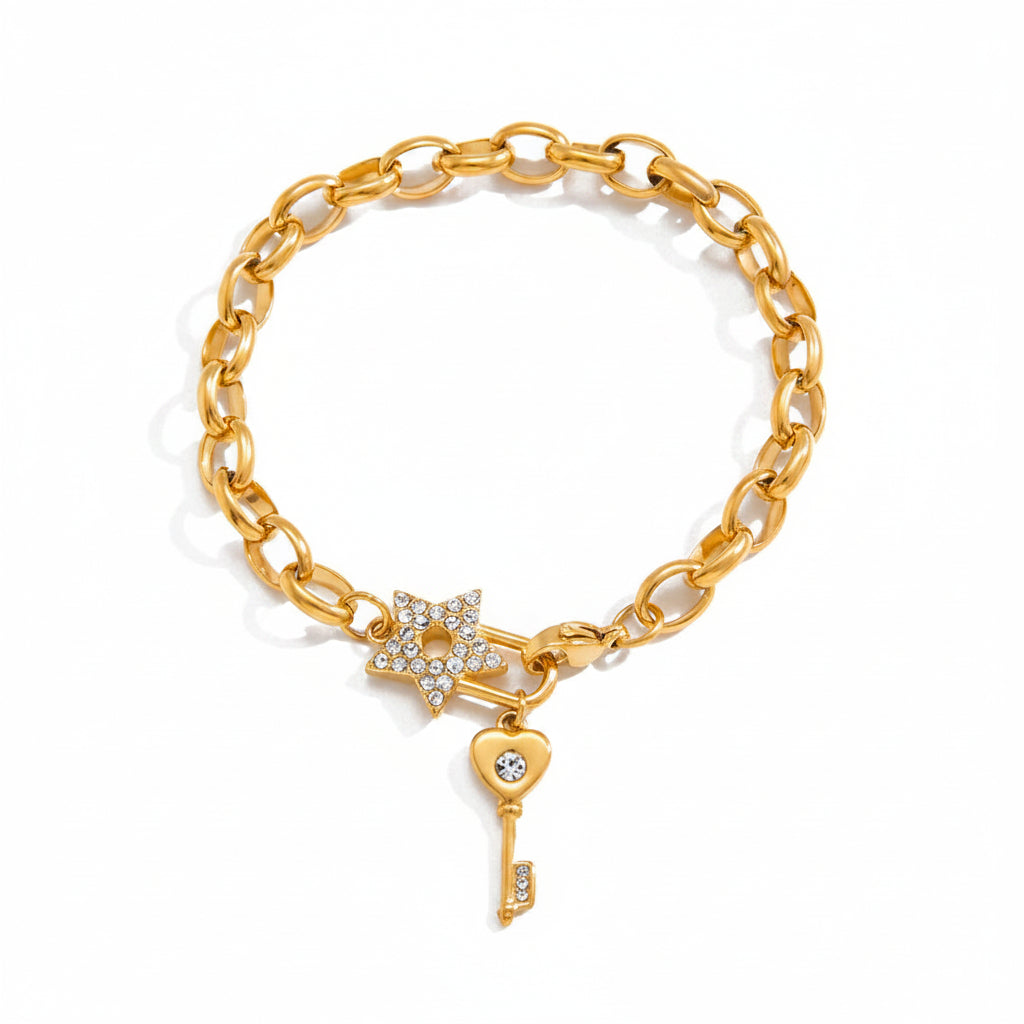 Heart Key Bracelet