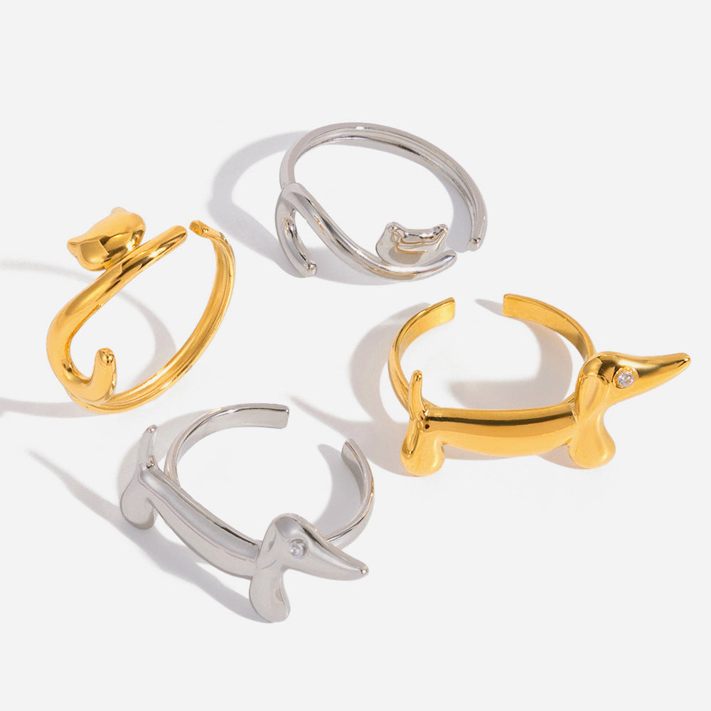 Dachshund And Cat Ring