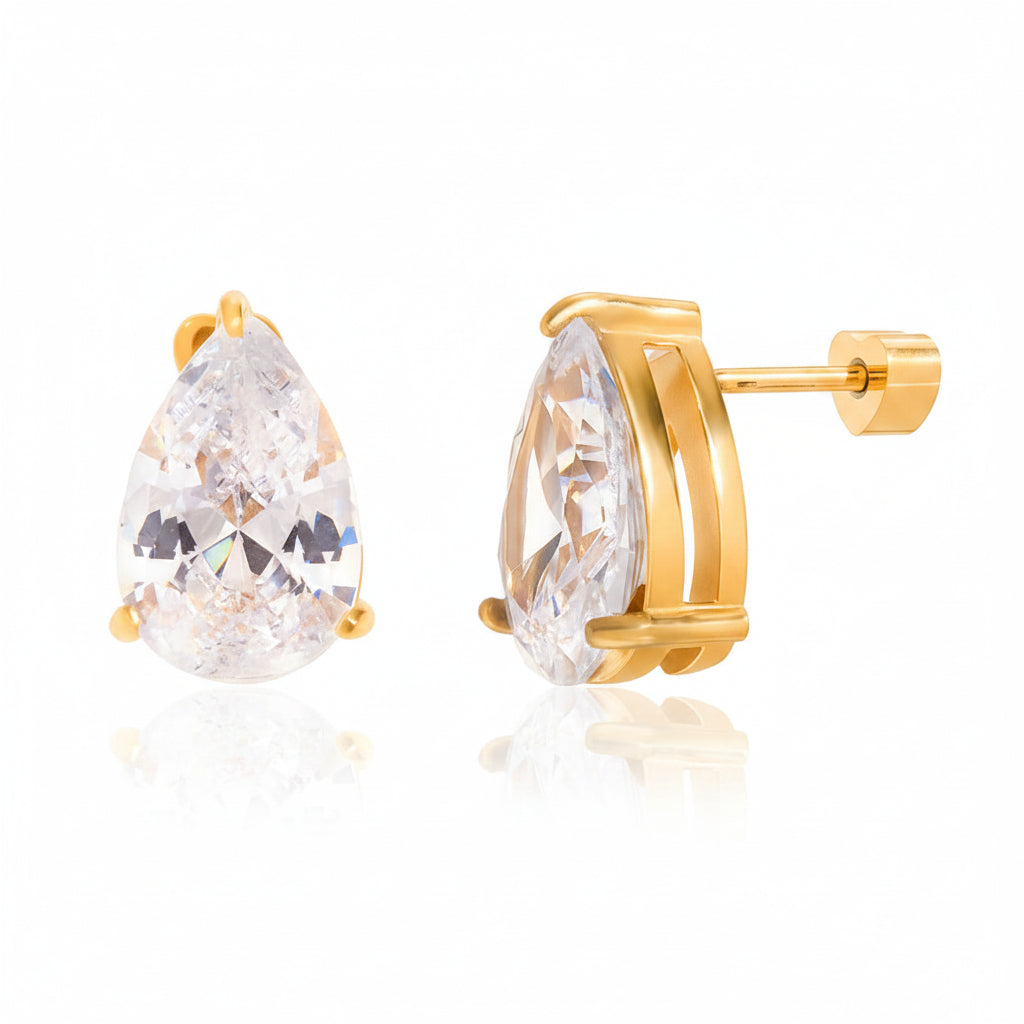 White Gold Stud Earrings
