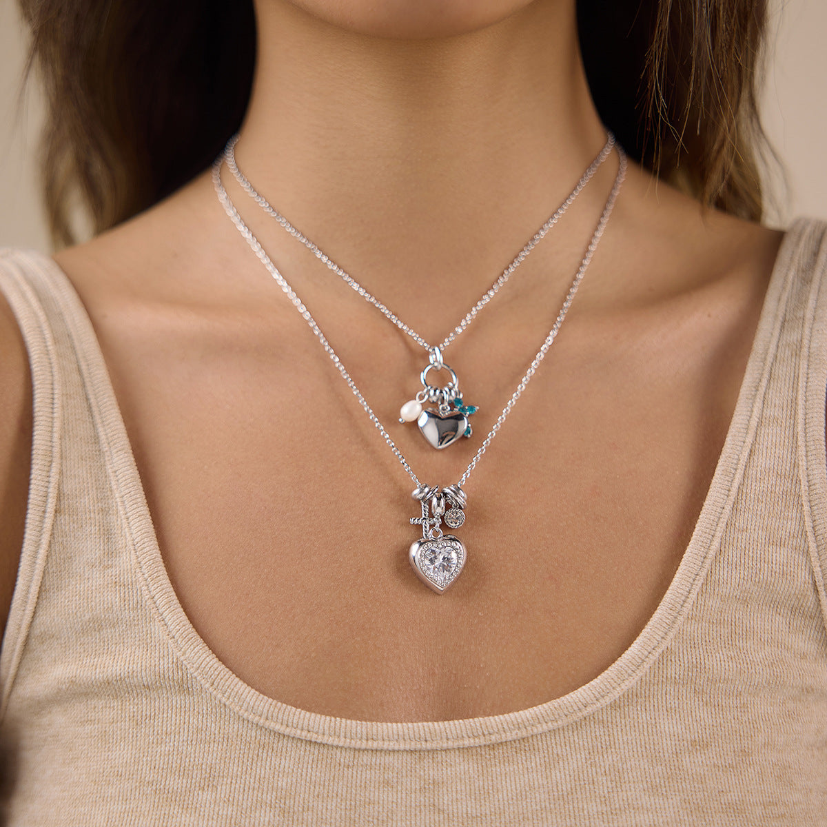 Cross Heart Pendant Necklace