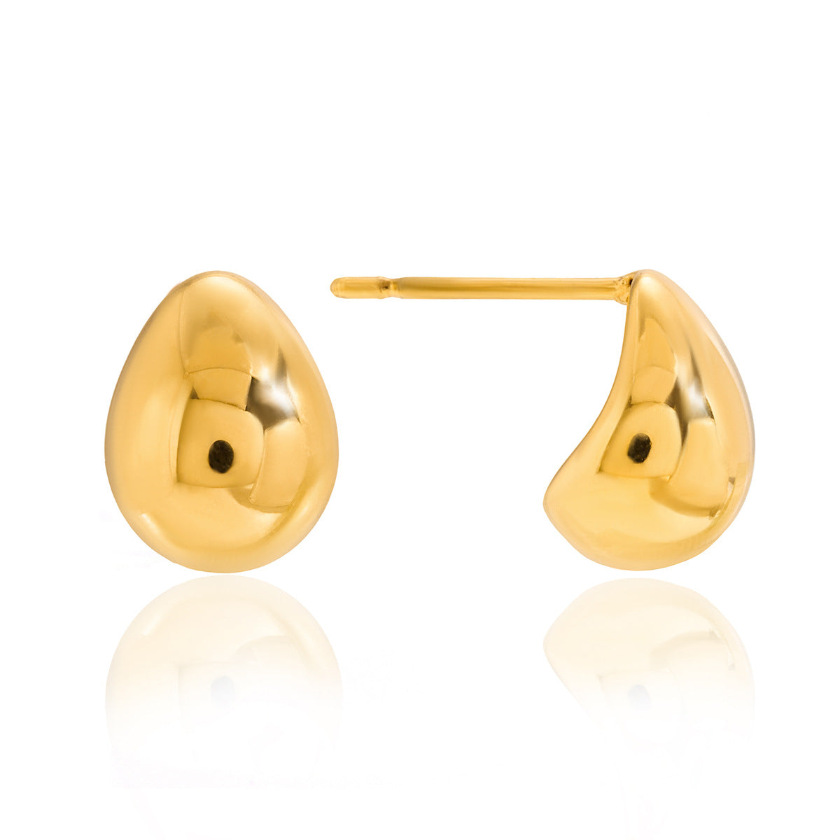 Jingqiao European and American stainless steel waterdrop earrings, 18k gold earrings that don't fade, titanium steel accessories, high-end cross-border feel