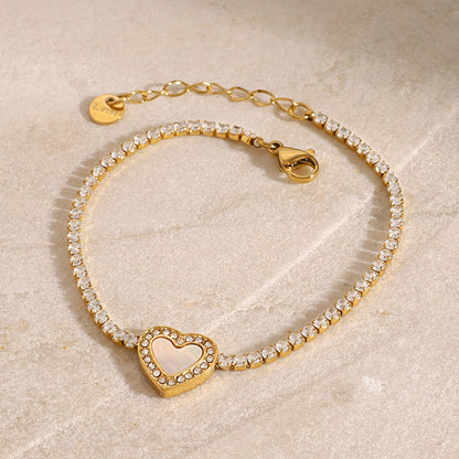 Quiet European and American stainless steel love full diamond bracelet high-end sense bracelet titanium steel hand jewelry cross-border jewelry