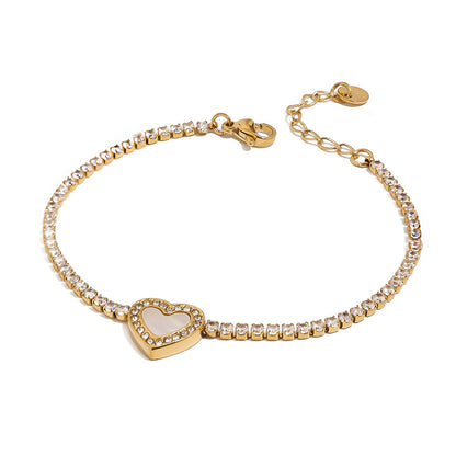 Quiet European and American stainless steel love full diamond bracelet high-end sense bracelet titanium steel hand jewelry cross-border jewelry