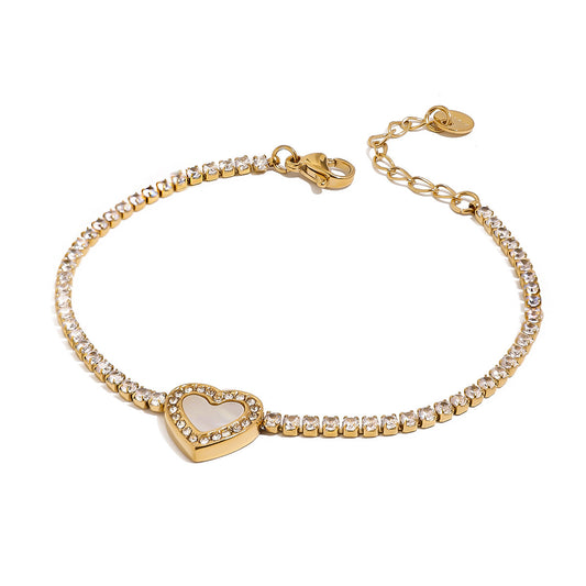 Quiet European and American stainless steel love full diamond bracelet high-end sense bracelet titanium steel hand jewelry cross-border jewelry