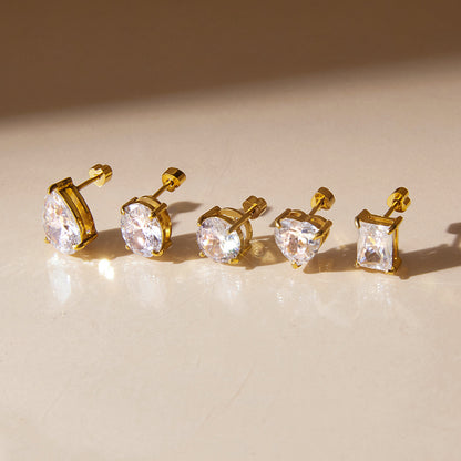 White Gold Stud Earrings