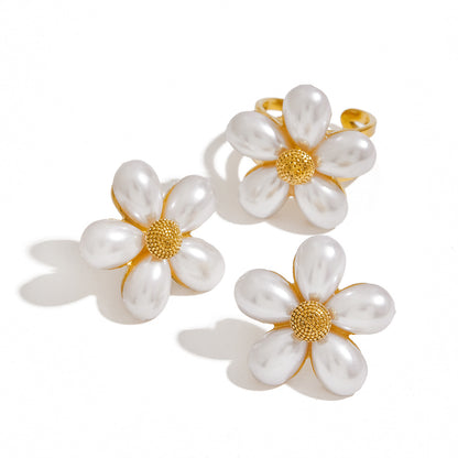 Pearl Petal Ring, Earrings